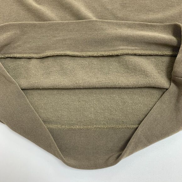 Chaser Sweatshirt Womens 14 Dark Olive Crew Neck Pleated Cuff Long Sleeve Top - Picture 9 of 12